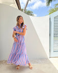 OLIPHANT Ruffle Collar Button Maxi Dress Cabana Pink