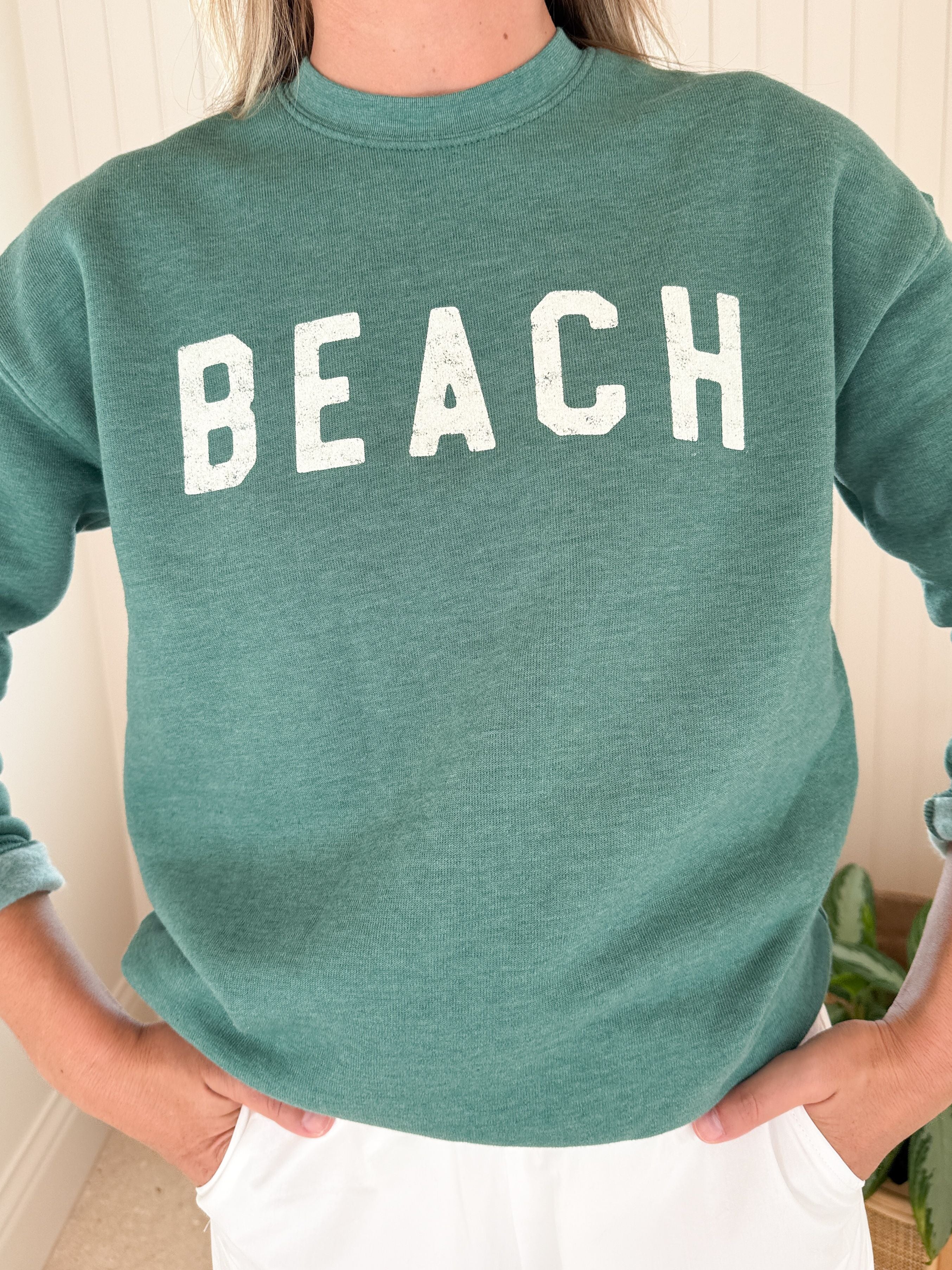 Beach Sweatshirt Heather Forest