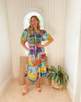 FINAL SALE LOLA AUSTRALIA Pacific Midi Dress Tiger Tiger