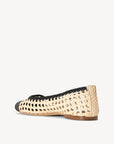 STAUD Nell Crochet Ballet Flat Cream/Black