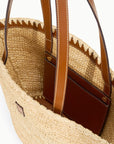 STAUD Vista Raffia Tote Natural/Tan
