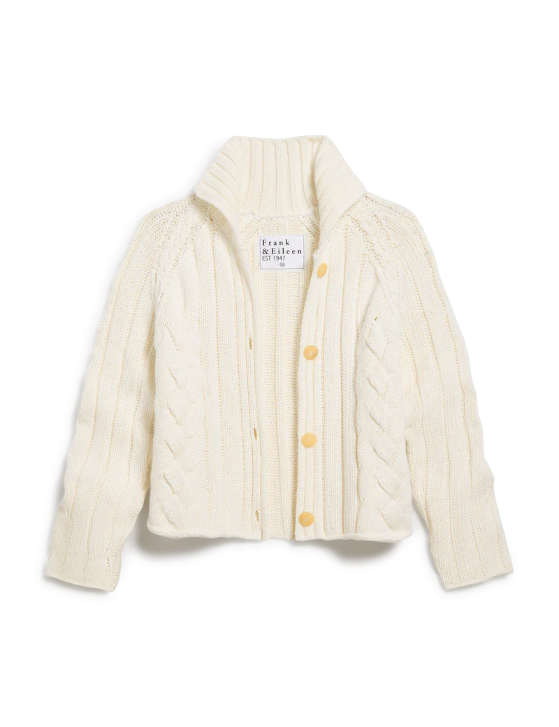 FRANK & EILEEN Cotswold Mini Cardigan Ivory