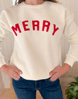 MERRY Sweatshirt Vintage White
