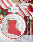 Red Plaid Guest Napkin-Set/16