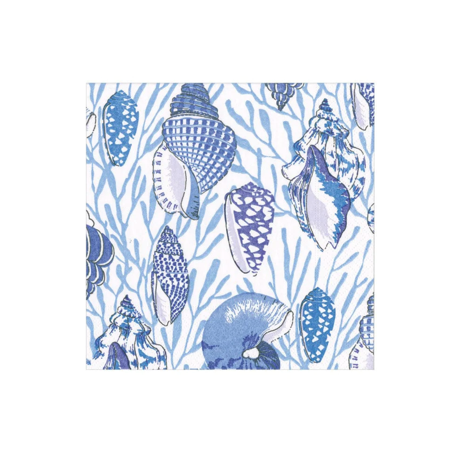 Shell Toile Blue Cocktail