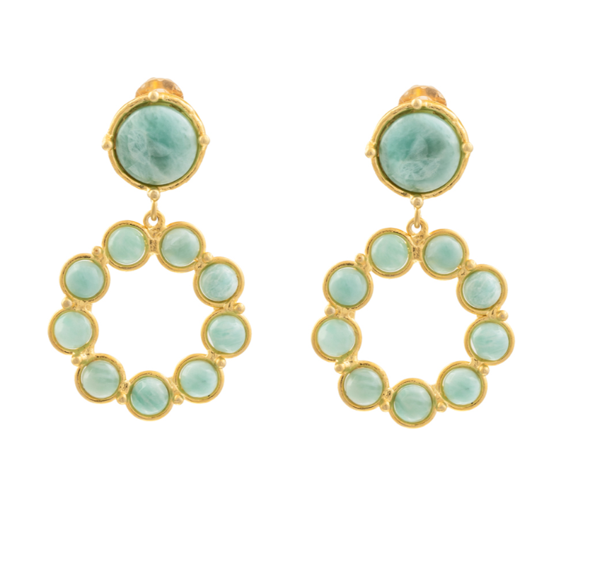 SYLVIA TOLEDANO Boucles d’oreilles Flower Candies Amazonite