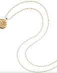 JANE WIN Hope Pendant Coin Necklace with 32" Mini Twist Chain