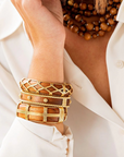 CAPUCINE DE WULF Berry Small Hinged Cuff -Teak