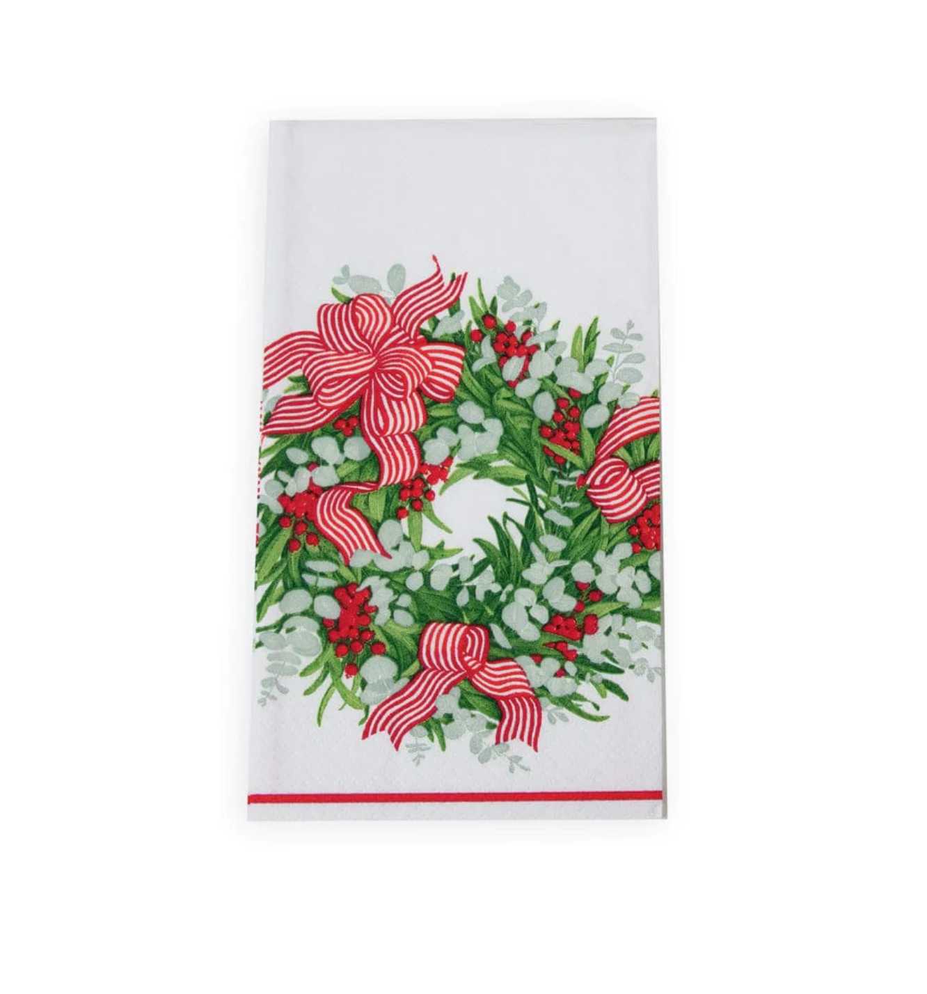 Ribbon Stripe Wreath Guest Towel