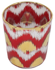 LES OTTOMANS Red Ikat Short Glass-Set/4