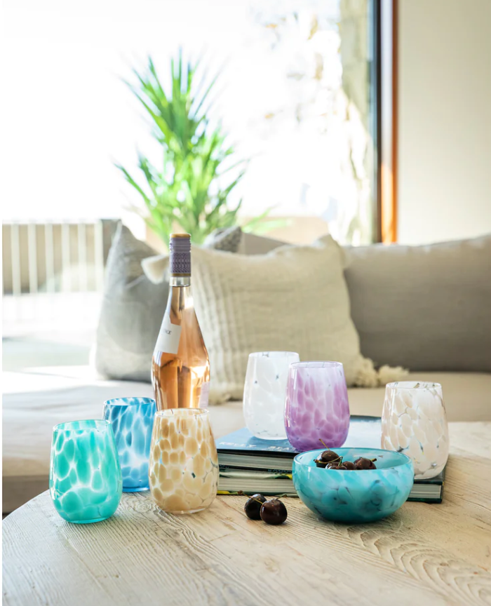 SABAN Fritsy Stemless Wine Glass Opal White-Set/2