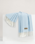 Italian Herringbone Throw Sky Blue
