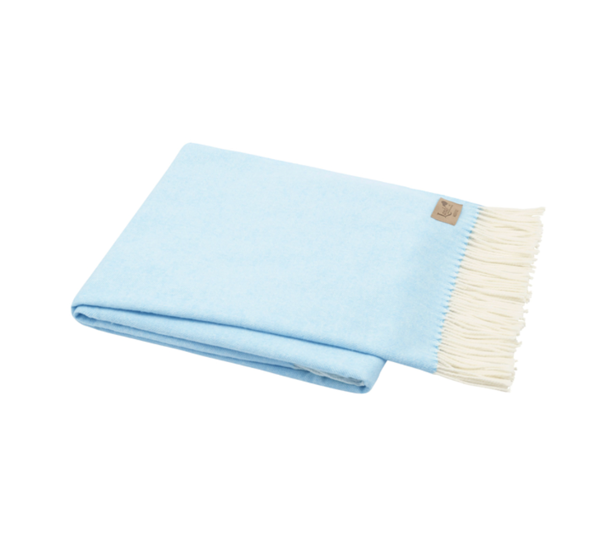 Italian Herringbone Throw Sky Blue