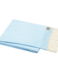 Italian Herringbone Throw Sky Blue
