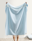 Italian Herringbone Throw Sky Blue