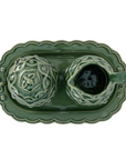 Veronica Beard Jardins Du Monde Creamer and Sugar Set/3pc - Green