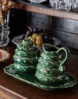 Veronica Beard Jardins Du Monde Creamer and Sugar Set/3pc - Green