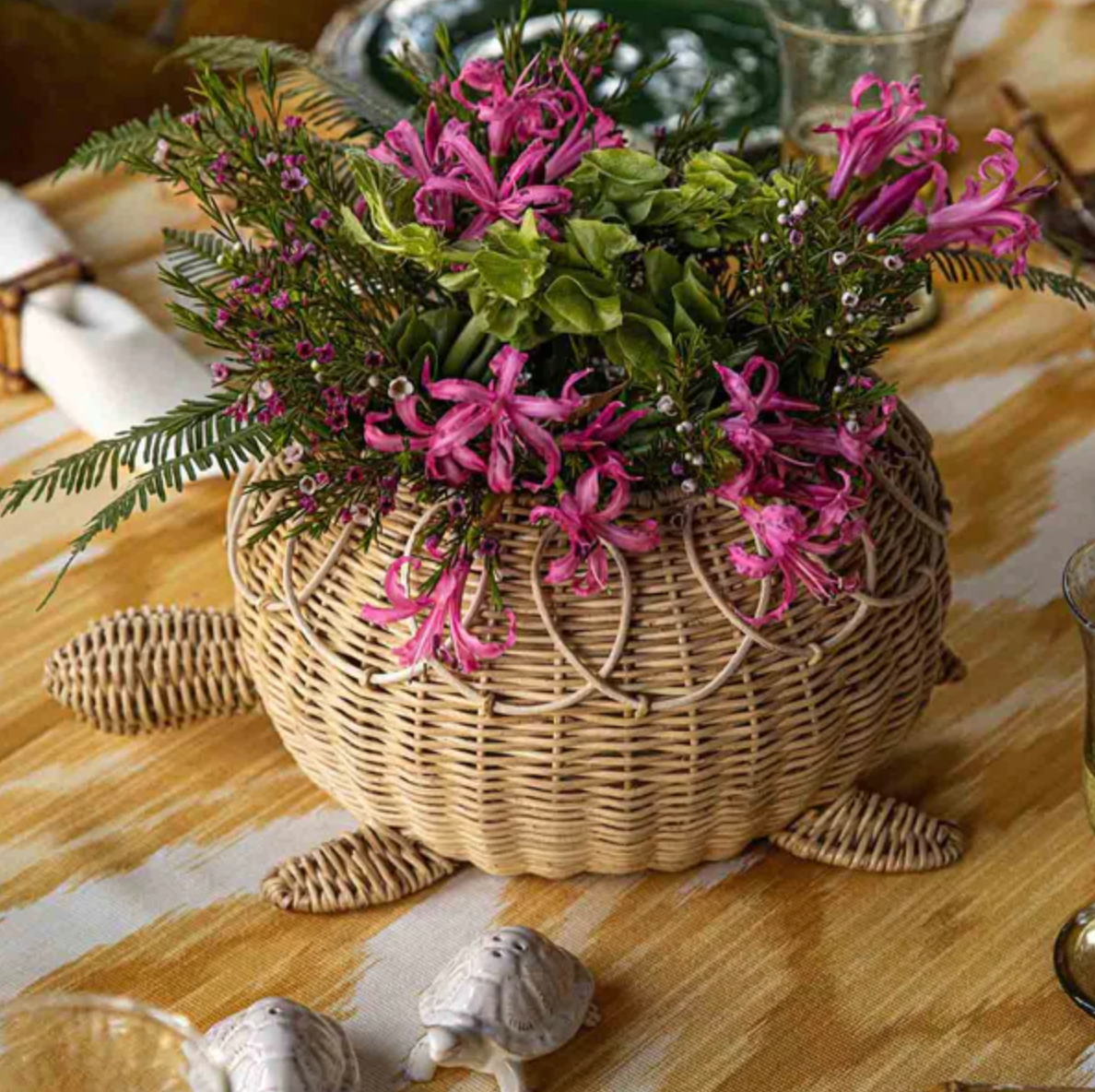 JULISKA Provence Rattan Turtle Bowl-Whitewash