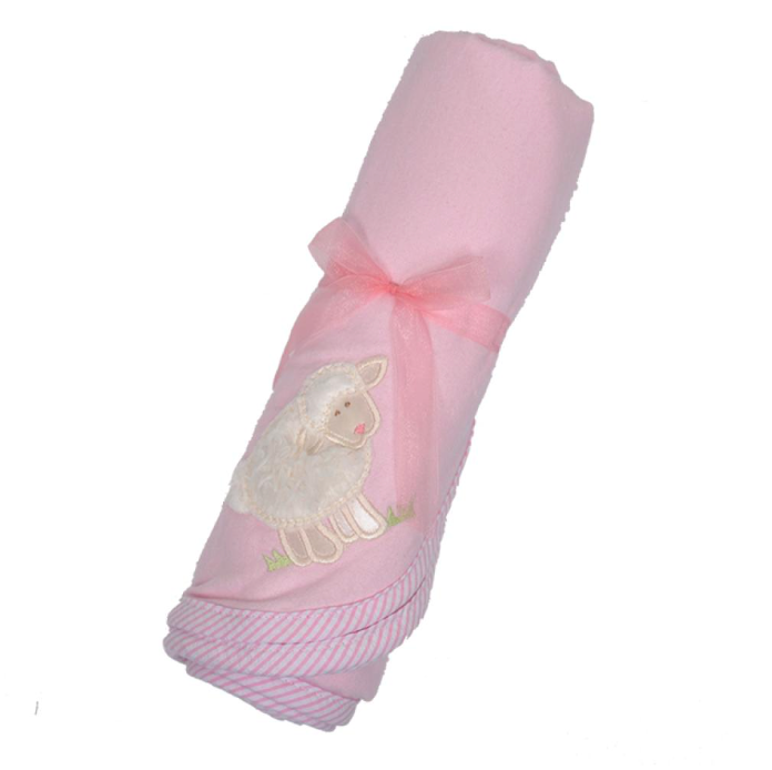 3MARTHAS Swaddle Blanket Pink Lamb