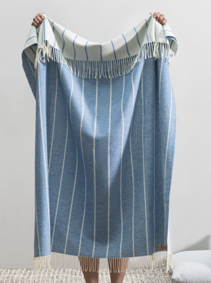 Blue Denim Fiji Stripe Throw