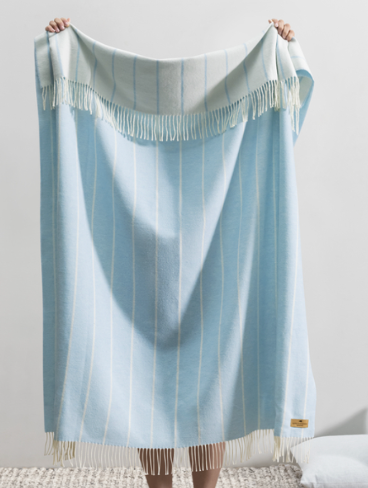 Sky Blue Fiji Stripe Throw