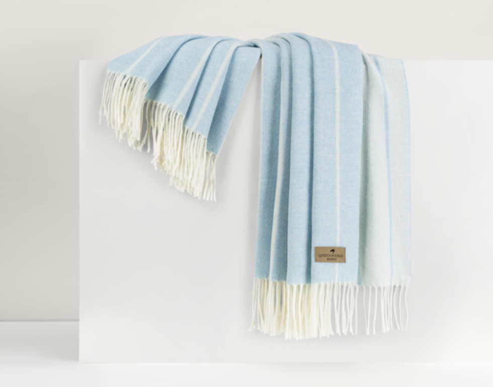 Sky Blue Fiji Stripe Throw