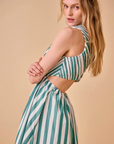 FINAL SALE HUNTER BELL Kathleen Dress Emerald Stripe