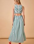 FINAL SALE HUNTER BELL Kathleen Dress Emerald Stripe