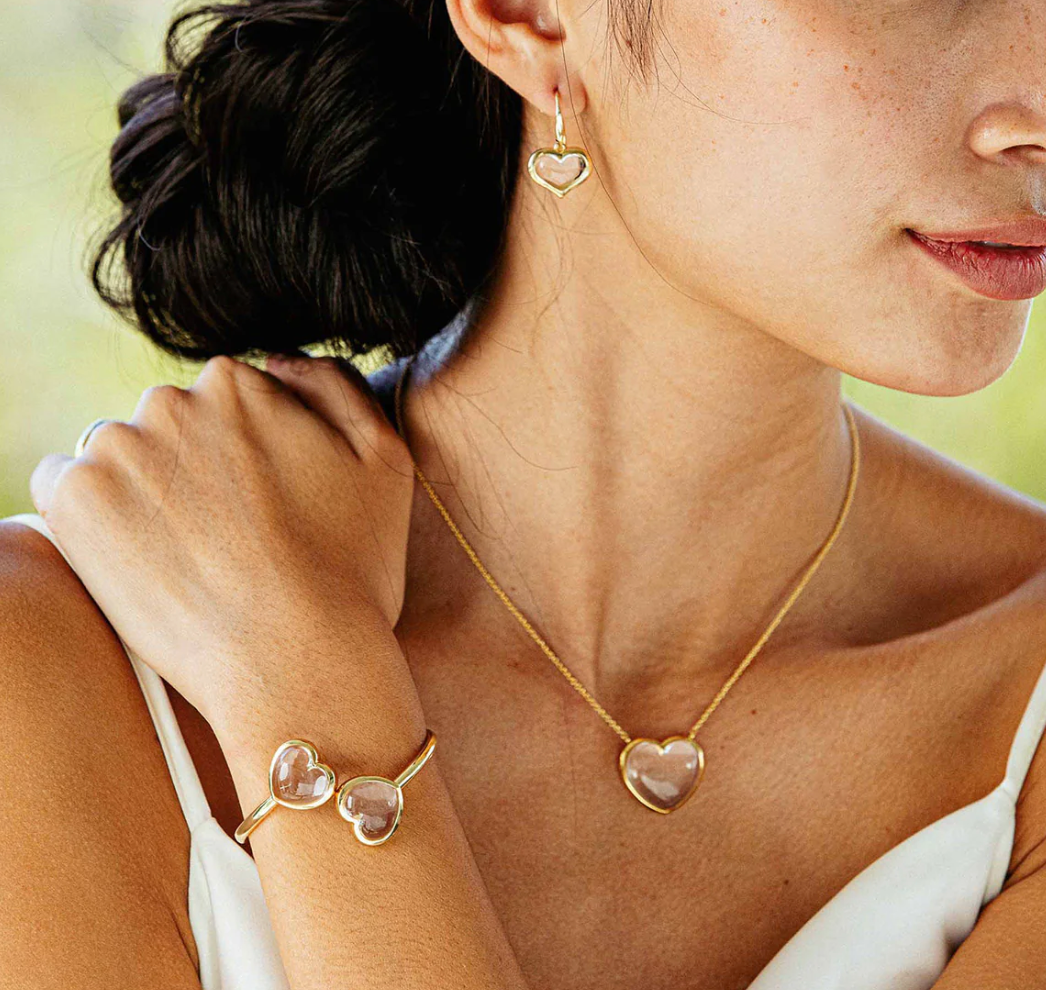 CAPUCINE DE WULF Love Drop Earrings Clear Quartz