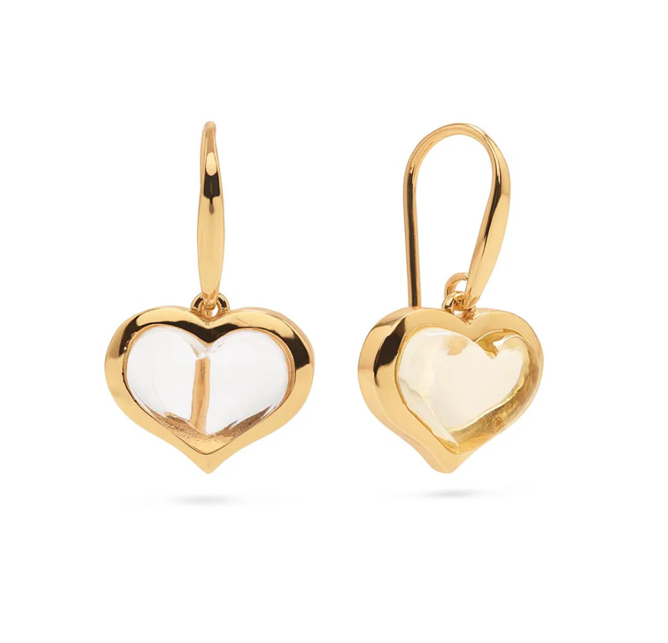 CAPUCINE DE WULF Love Drop Earrings Clear Quartz