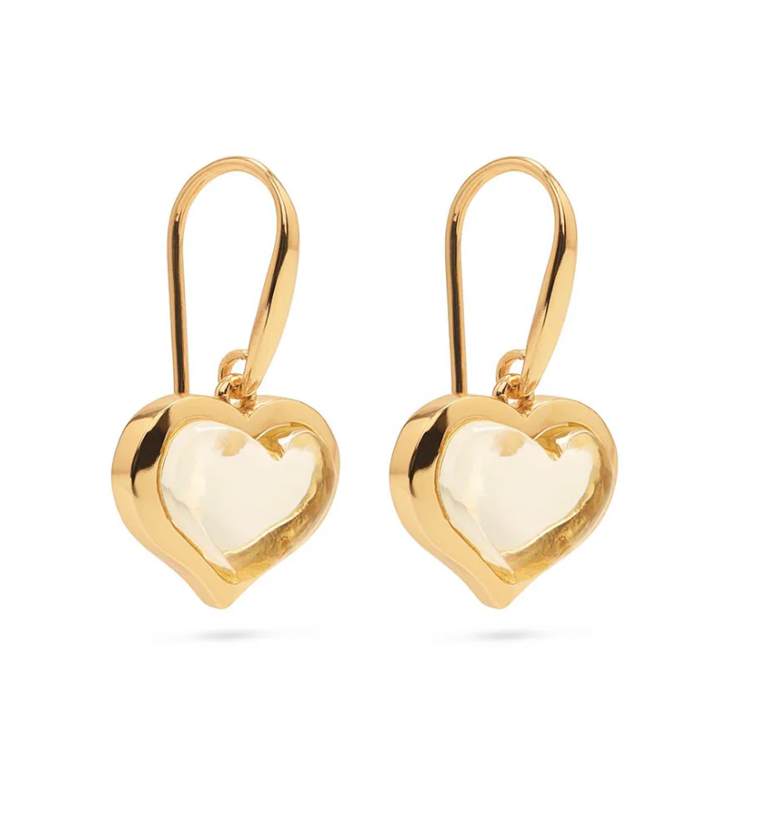 CAPUCINE DE WULF Love Drop Earrings Clear Quartz