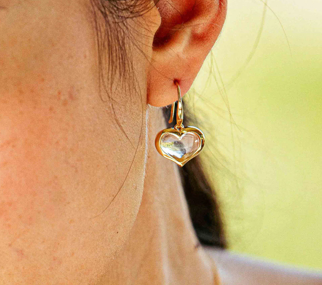 CAPUCINE DE WULF Love Drop Earrings Clear Quartz