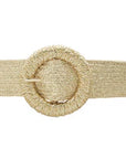 WALKER & WADE Metallic Straw Belt Gold
