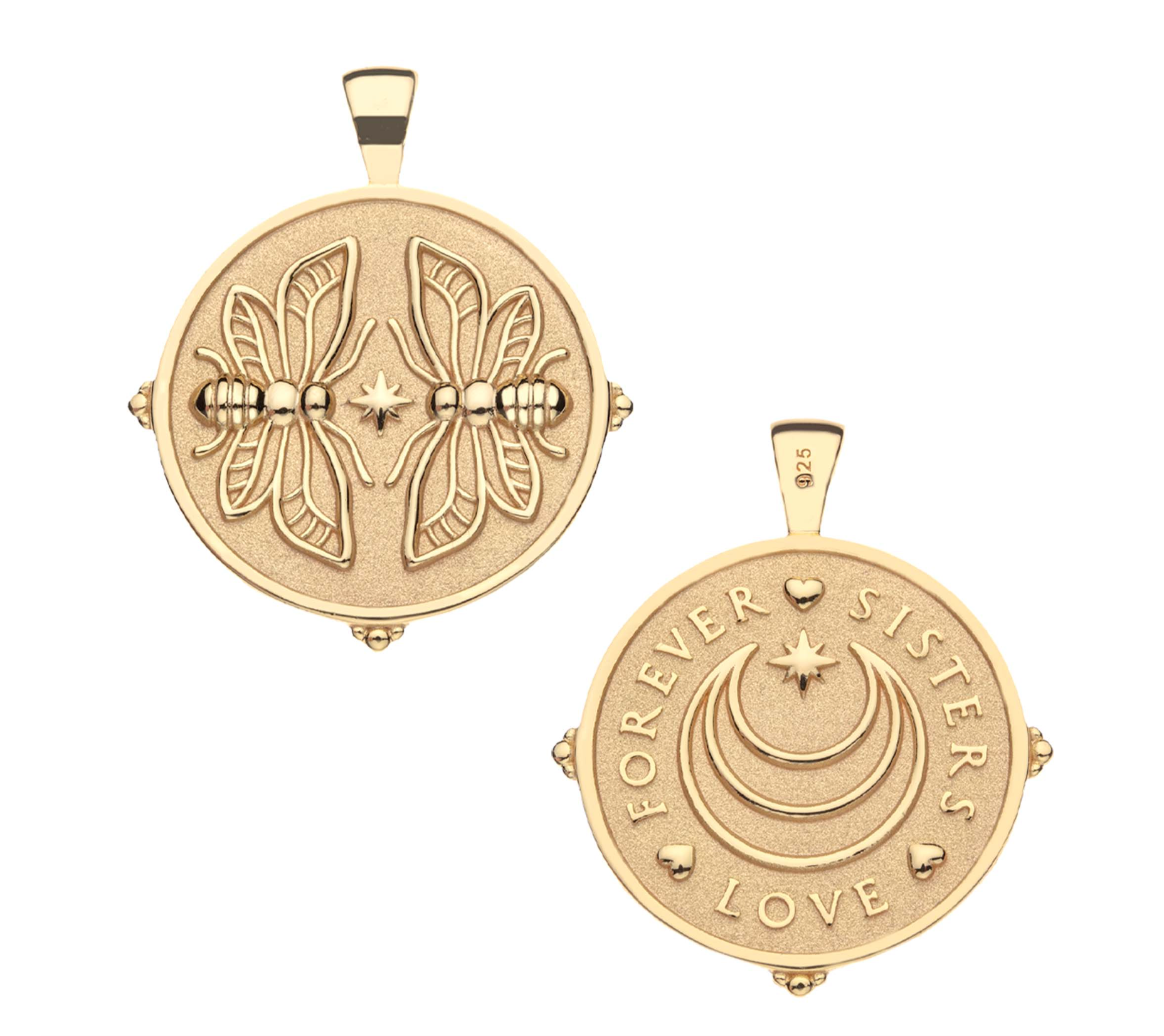 JANE WIN Sisters Forever Pendant w/18" Drawn Link Chain
