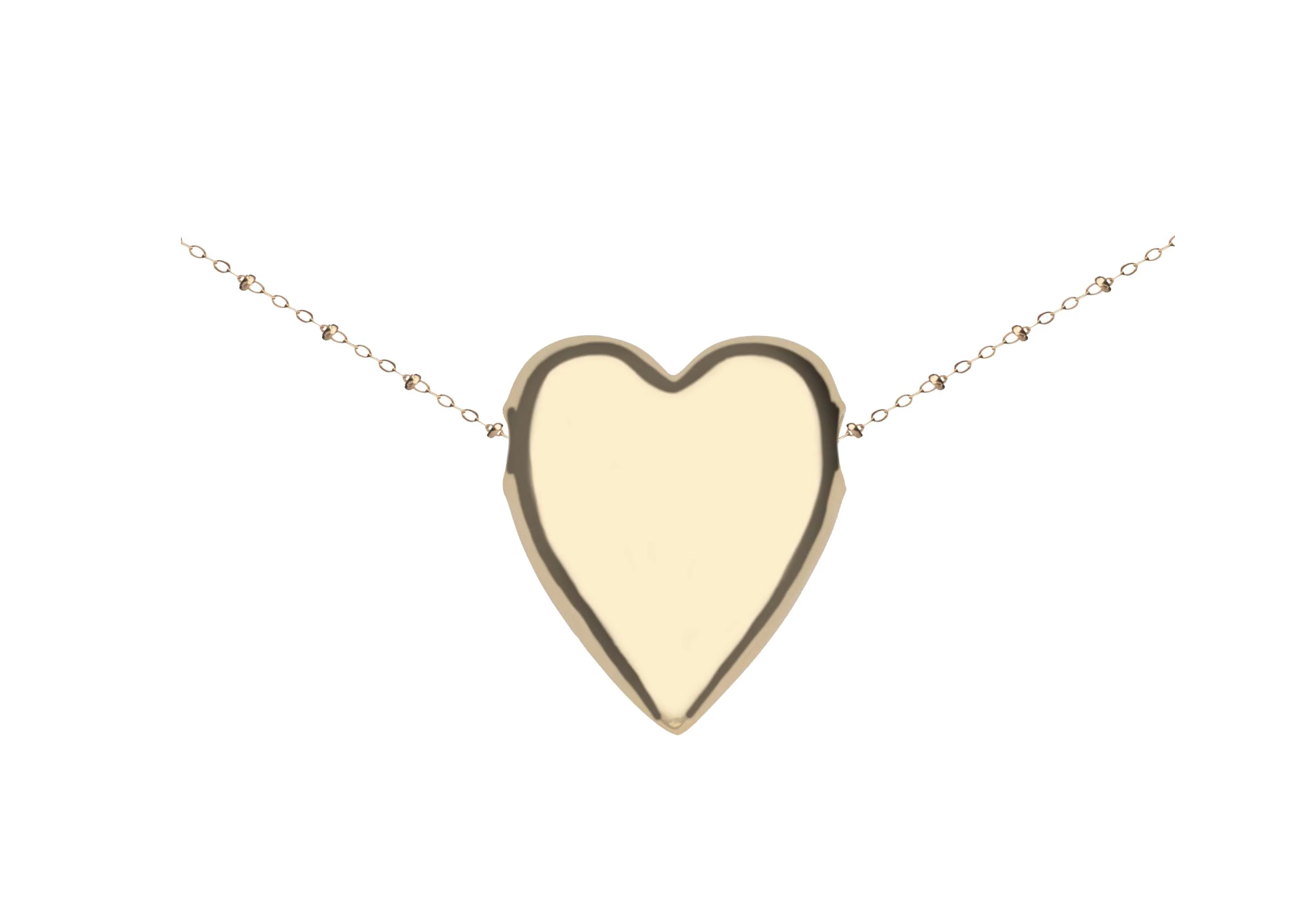 JANE WIN LOVE Tender Heart Love Pendant w/ Beaded Satellite Chain
