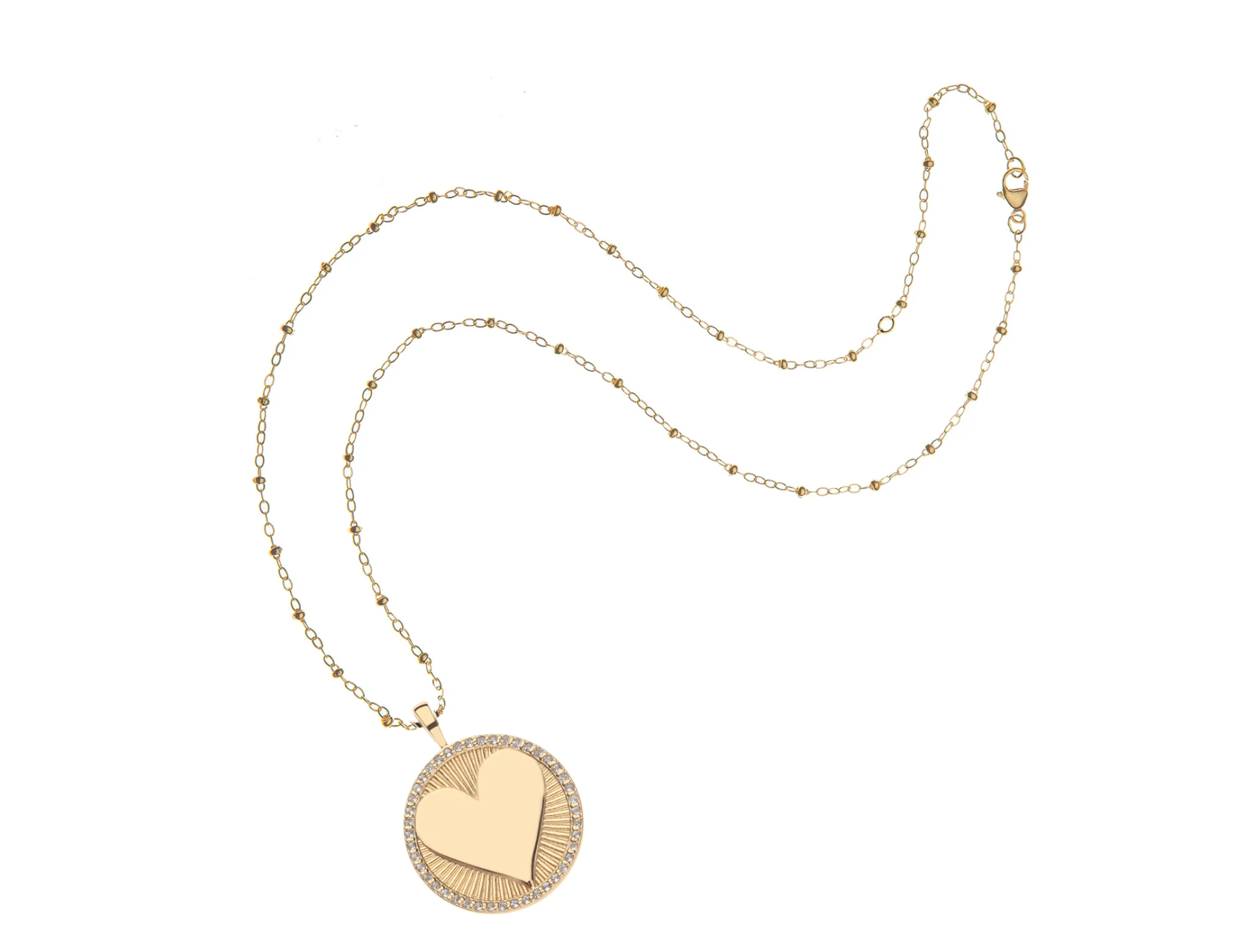 JANE WIN Embellished Hearts Find Me In White Topaz