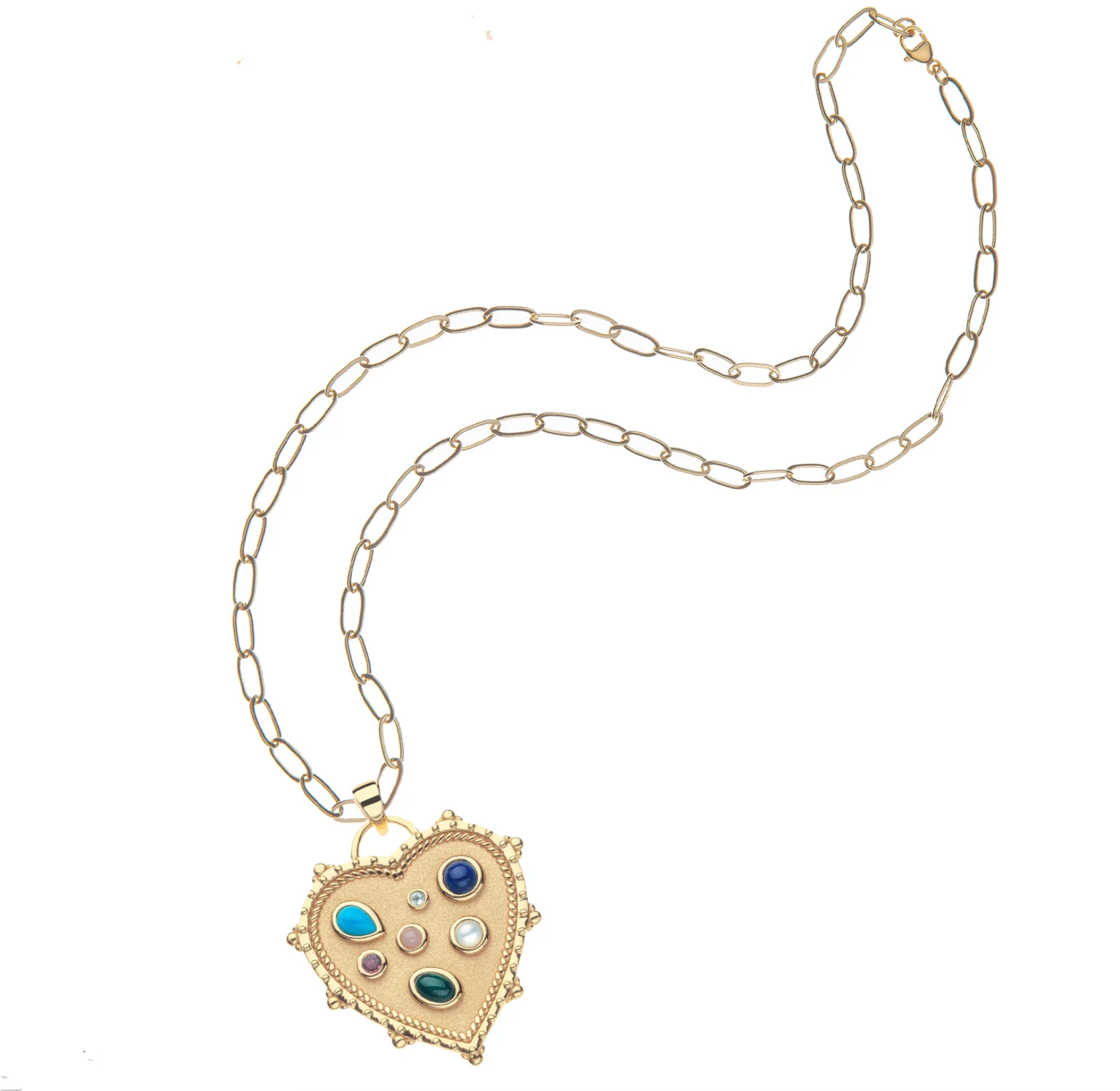 JANE WIN LOVE Treasure Trove Heart Pendant w/ 18" Drawn Link Chain