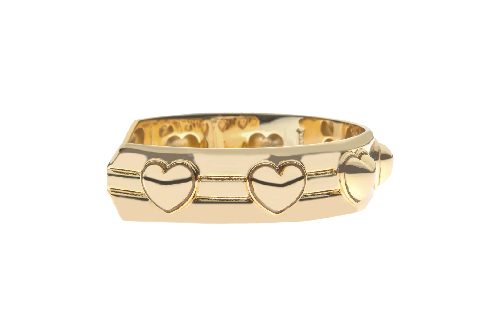 JANE WIN Love Set In Stone Heart Cuff