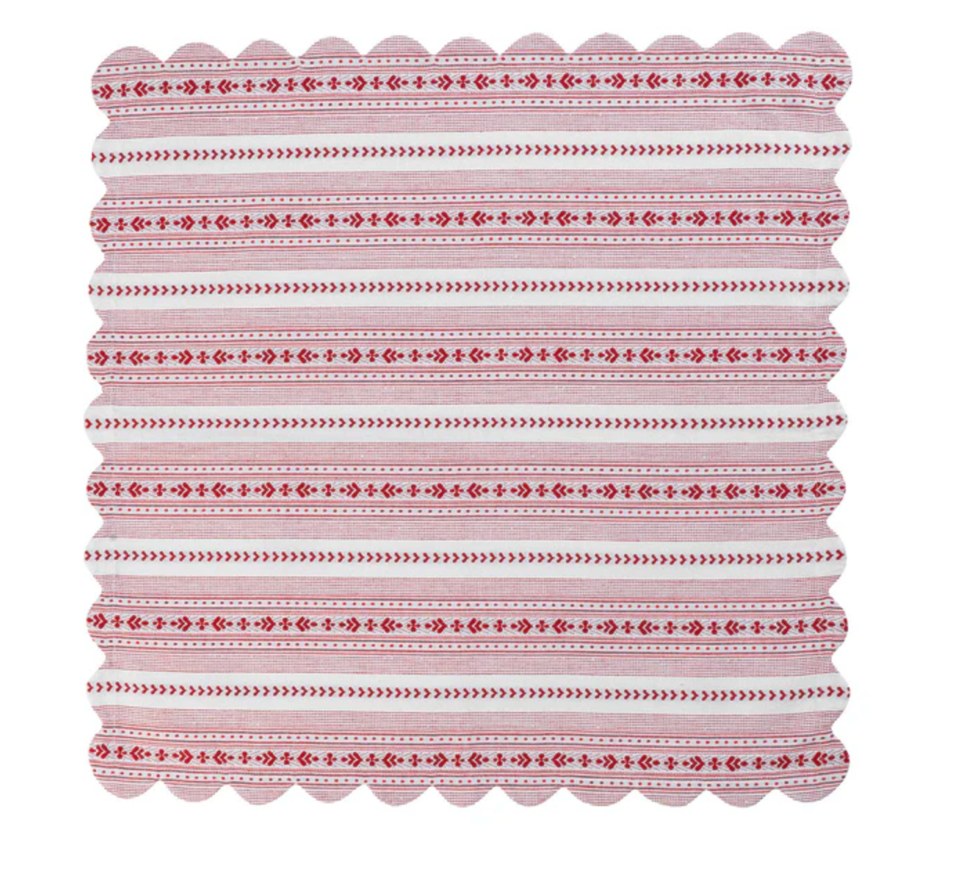 JULISKA Villa Stripe 52" Square Tablecloth - Ruby