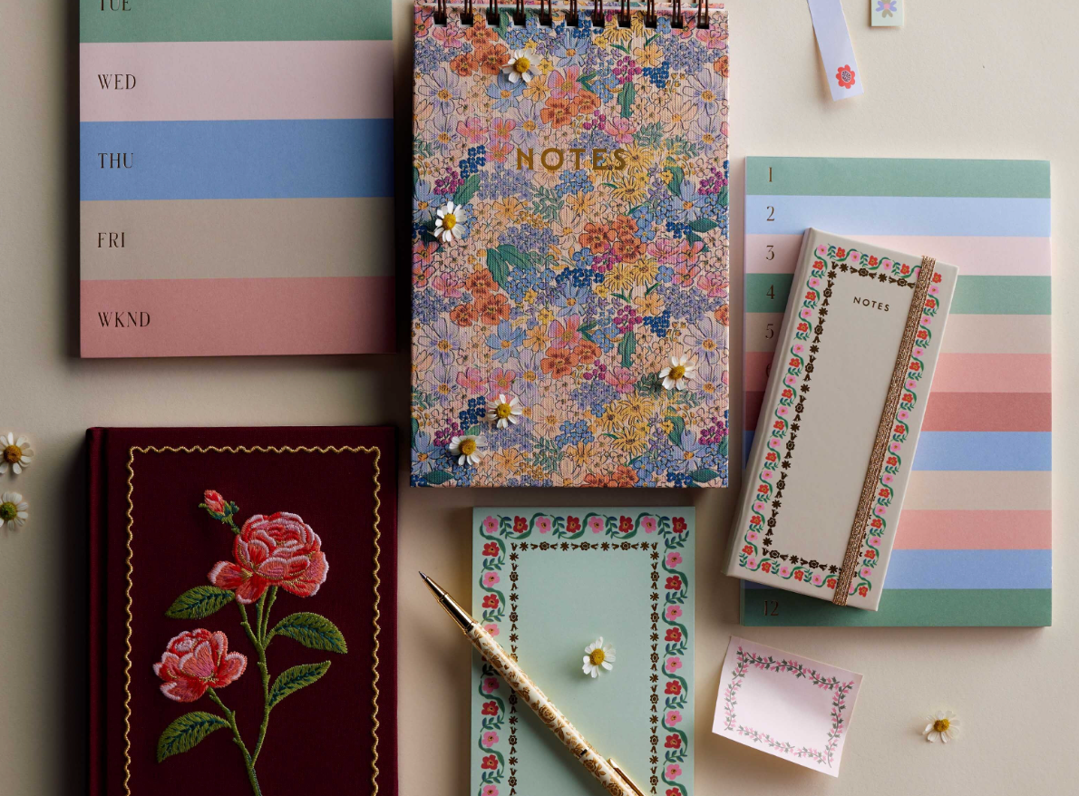 RIFLE PAPER CO. Embroidered Journal Roses