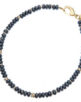 JANE WIN Gumdrop Beaded Necklace Obsidian