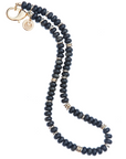 JANE WIN Gumdrop Beaded Necklace Obsidian