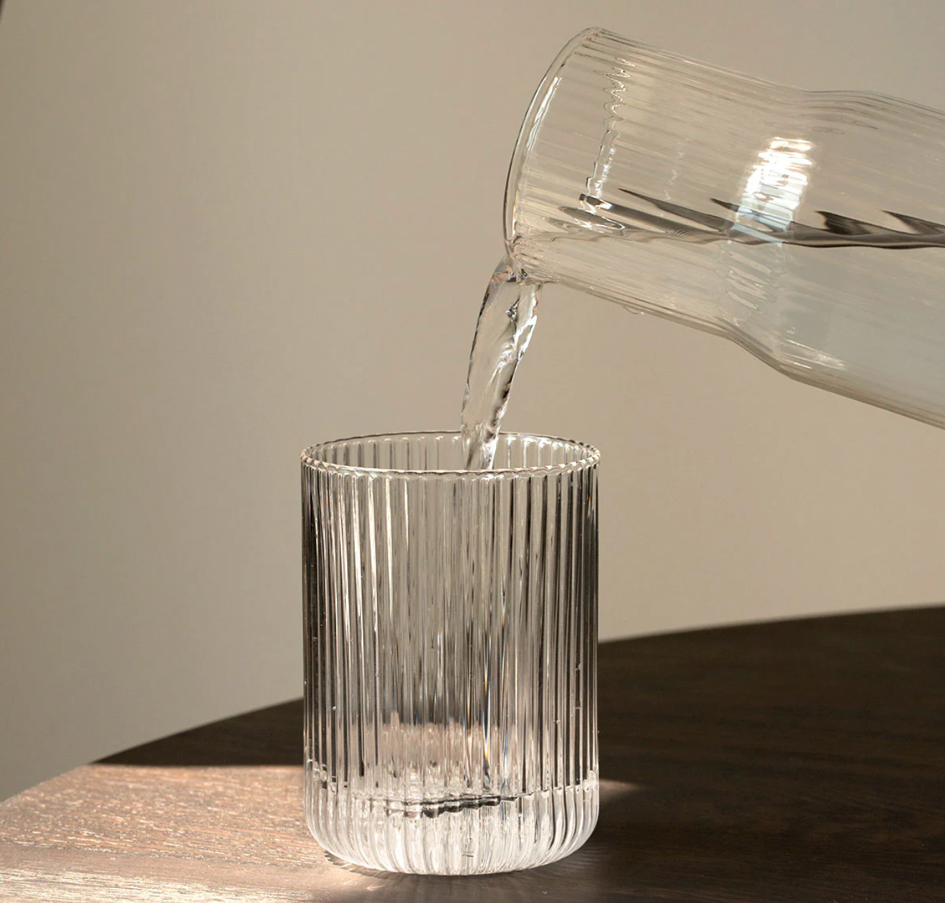 Ribbed Carafe Clear