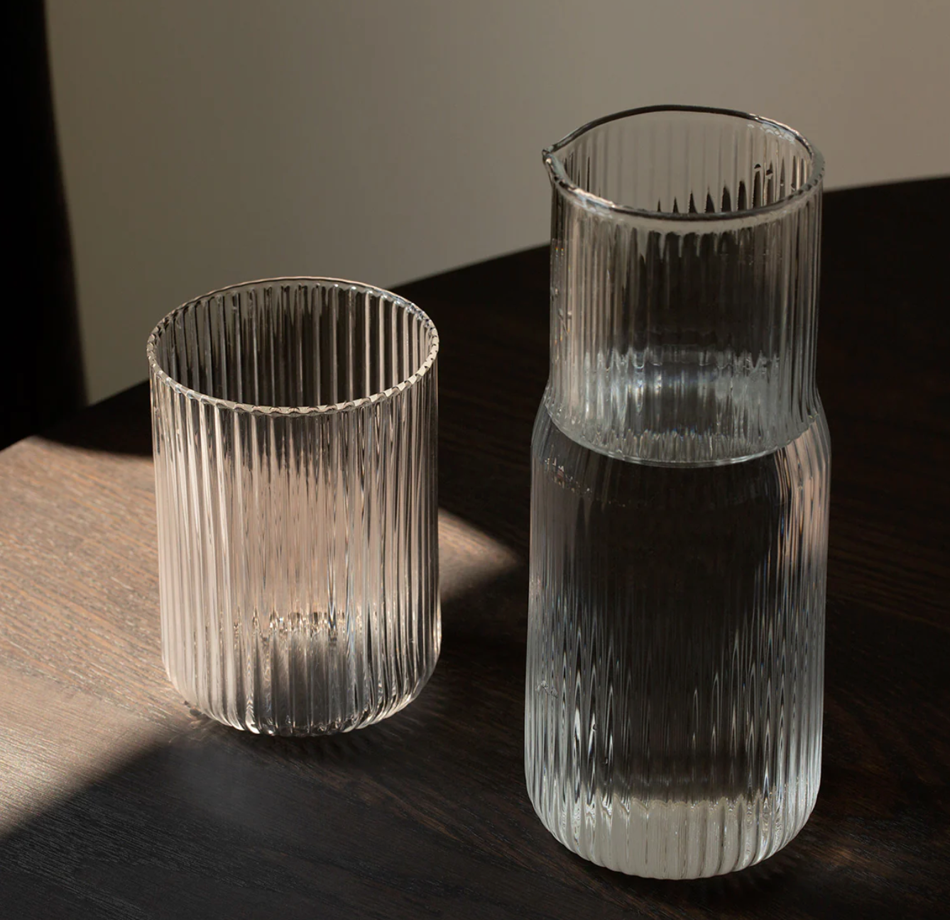 Ribbed Carafe Clear