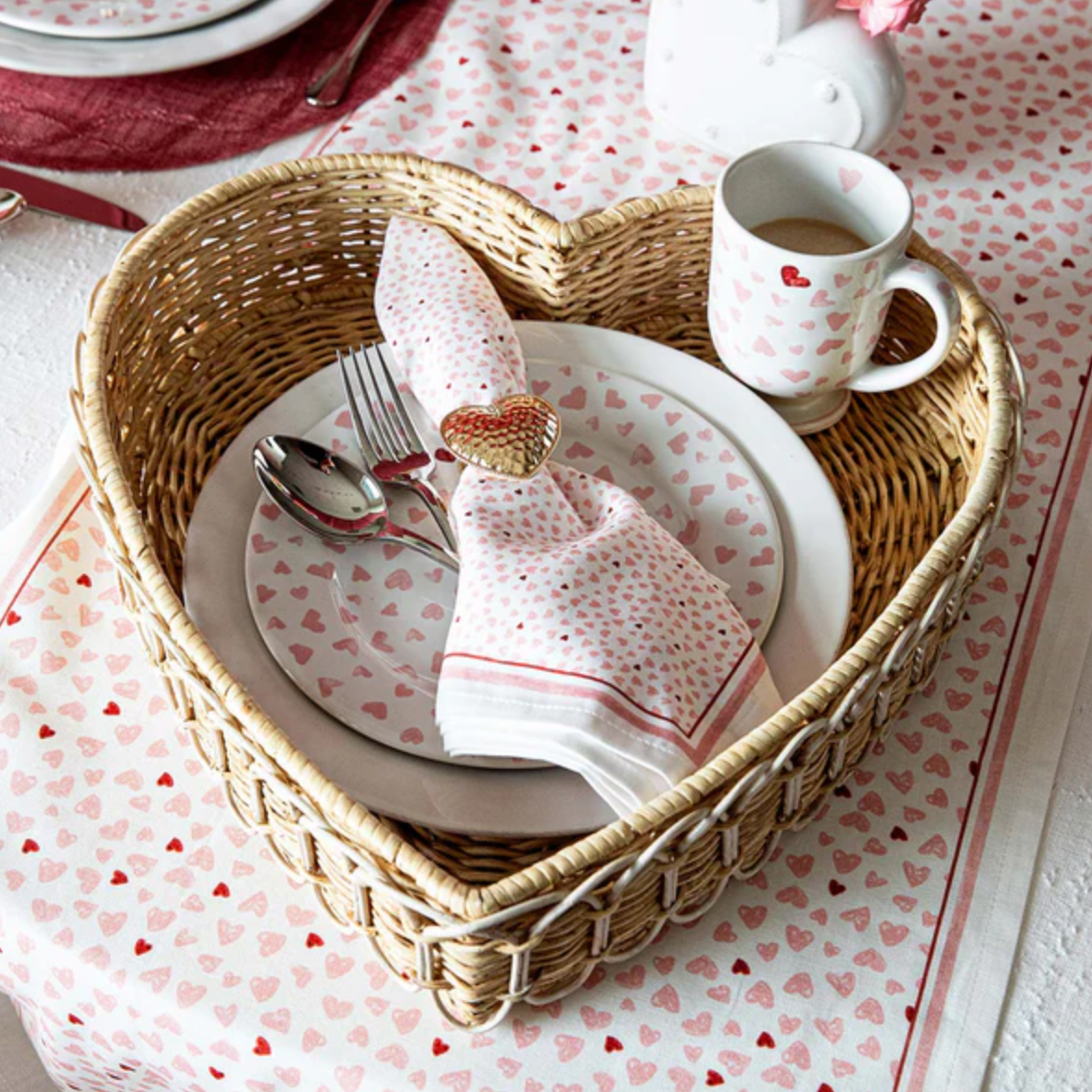 JULISKA Provence Rattan Heart Tray