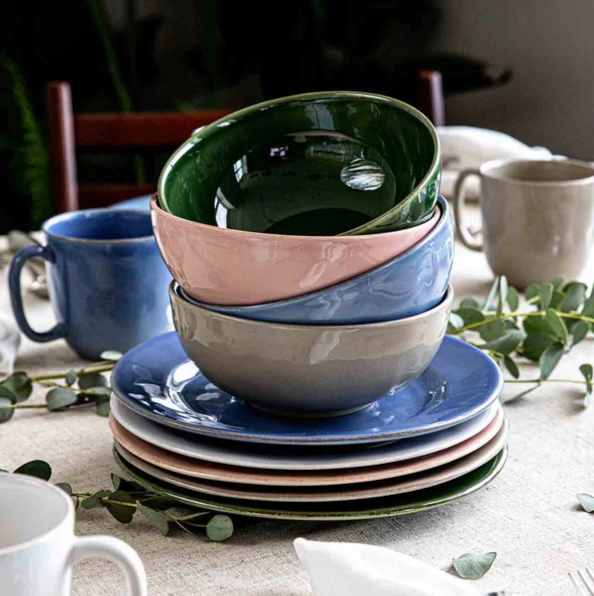 JULISKA Puro Cereal/Ice Cream Bowl Basil- Set/4