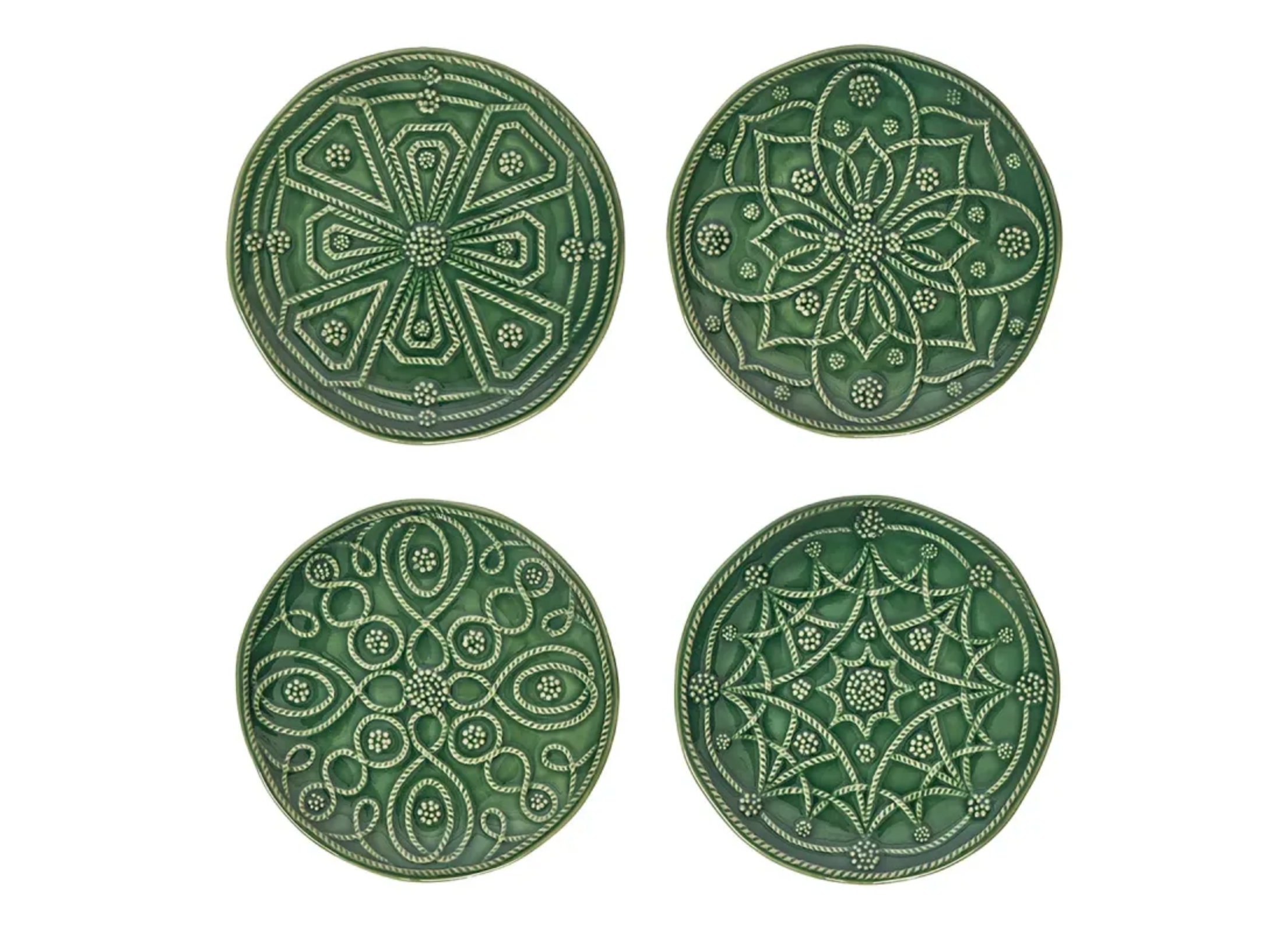 JULISKA Jardins Du Monde Side/Cocktail Plate Basil- Assorted Set/4