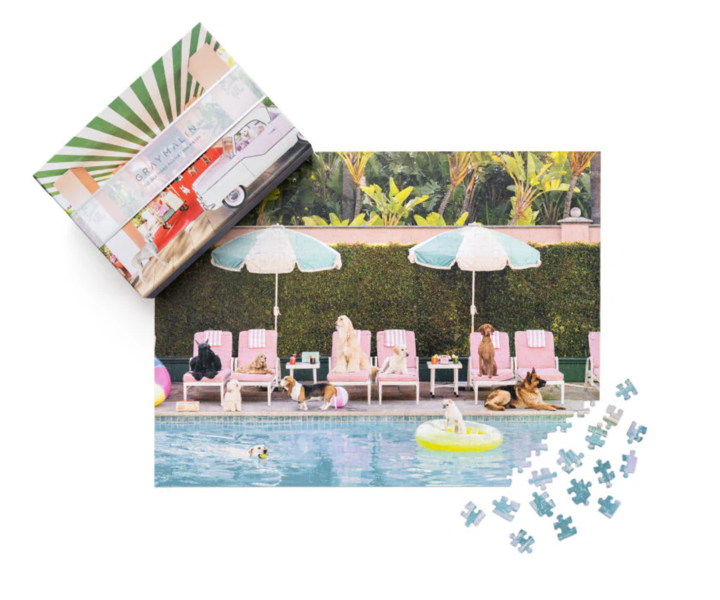 GRAY MALIN The Dogs at The Beverly Hills Hotel Two-Sided Puzzle