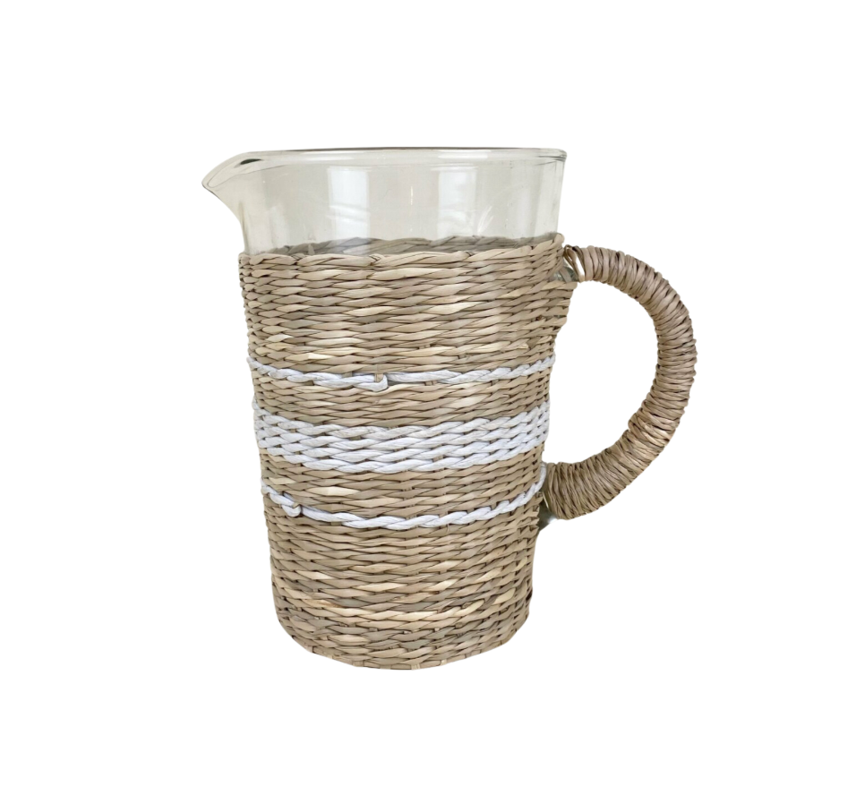 Seagrass White Stripe Pitcher