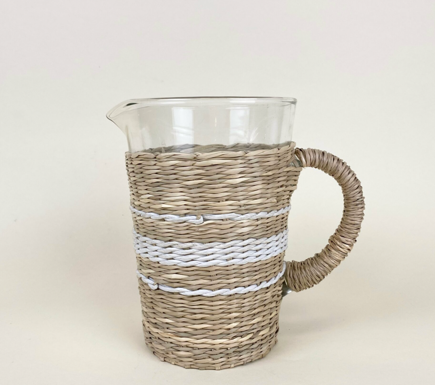 Seagrass White Stripe Pitcher